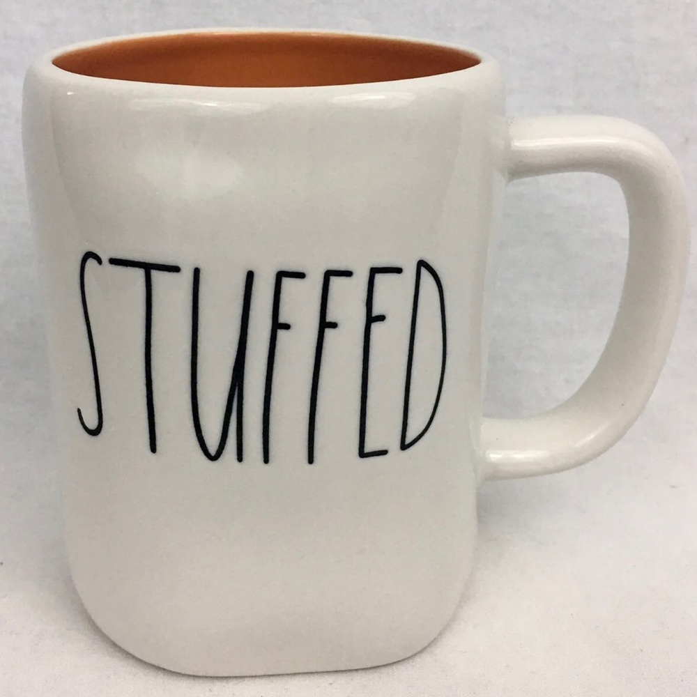 Rae Dunn Orange Interior Thanksgiving Holiday Mug “Stuffed” Dimpled Large Cup